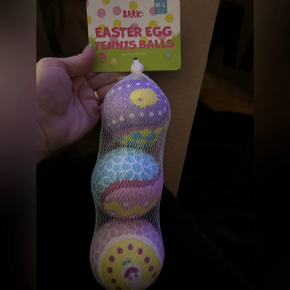 Bark Box super chewer M-L Easter egg dog balls NEW